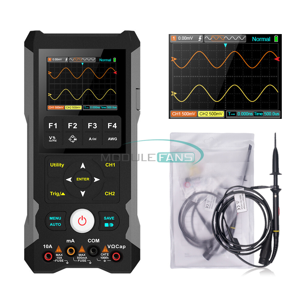 ET202D 3in1 Oscilloscope Multimeter Signal Source Dual CH Handheld Oscilloscope
