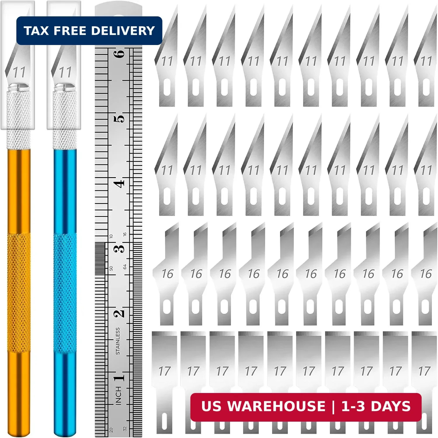 DIYSELF Exacto Knife, 2 Exacto Knives with 40 Spare Exacto Blades, Craft Knife,