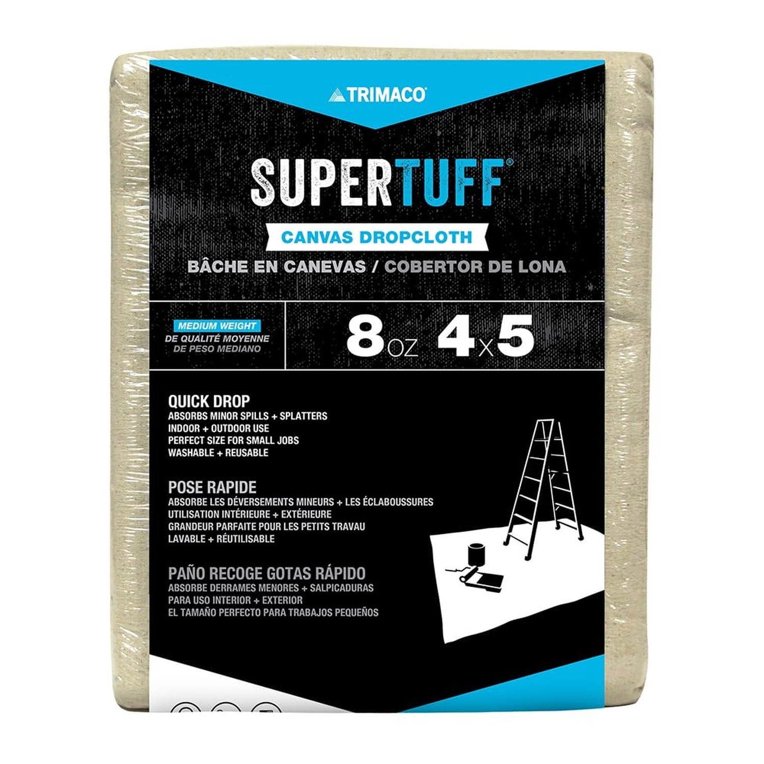Trimaco 58905 SuperTuff 8 oz Premium Contractor Grade Heavyweight Canvas Drop...