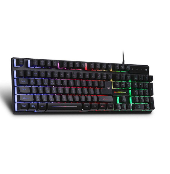 PLEOMAX USB Wired Keyboard LED Backlight Gaming Korean English Layout 104key