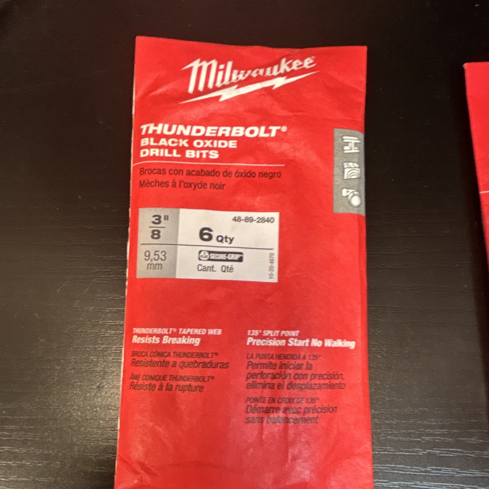Milwaukee 48-89-2840 Thunderbolt Black Oxide Drill Bits 3/8 in 6 Pc