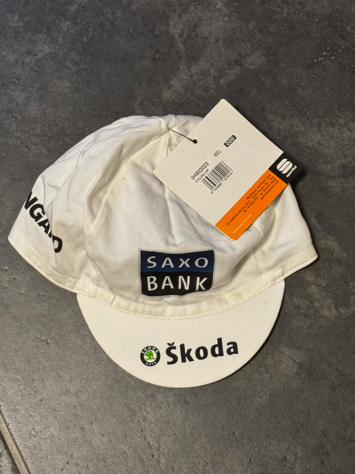 Skoda Saxo Bank Cycling Team Cap/Hat White - Unique, Rare Collectible NOS