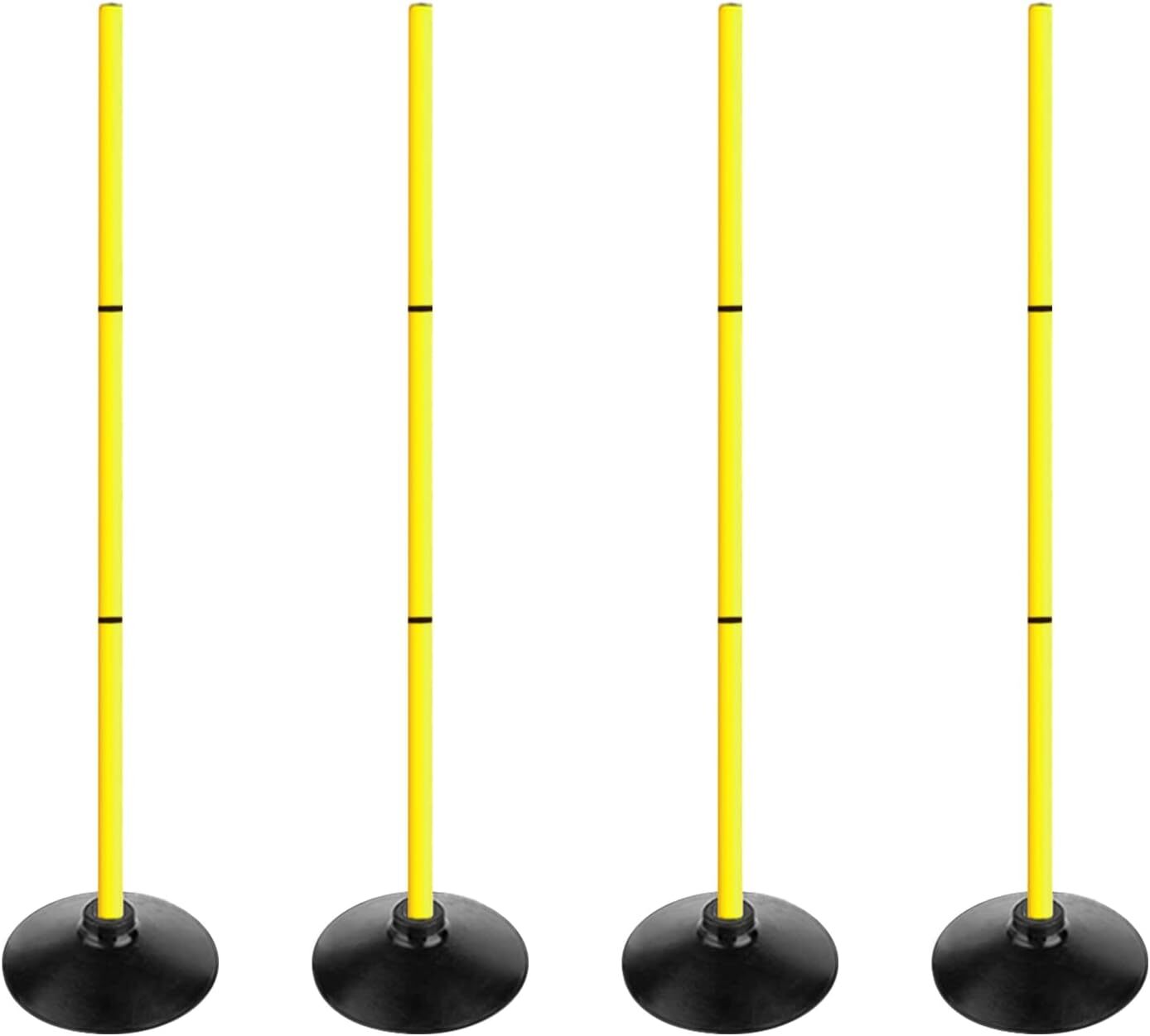 TNZMART 3.9FT Detachable Speed Agility Poles Training Yellow