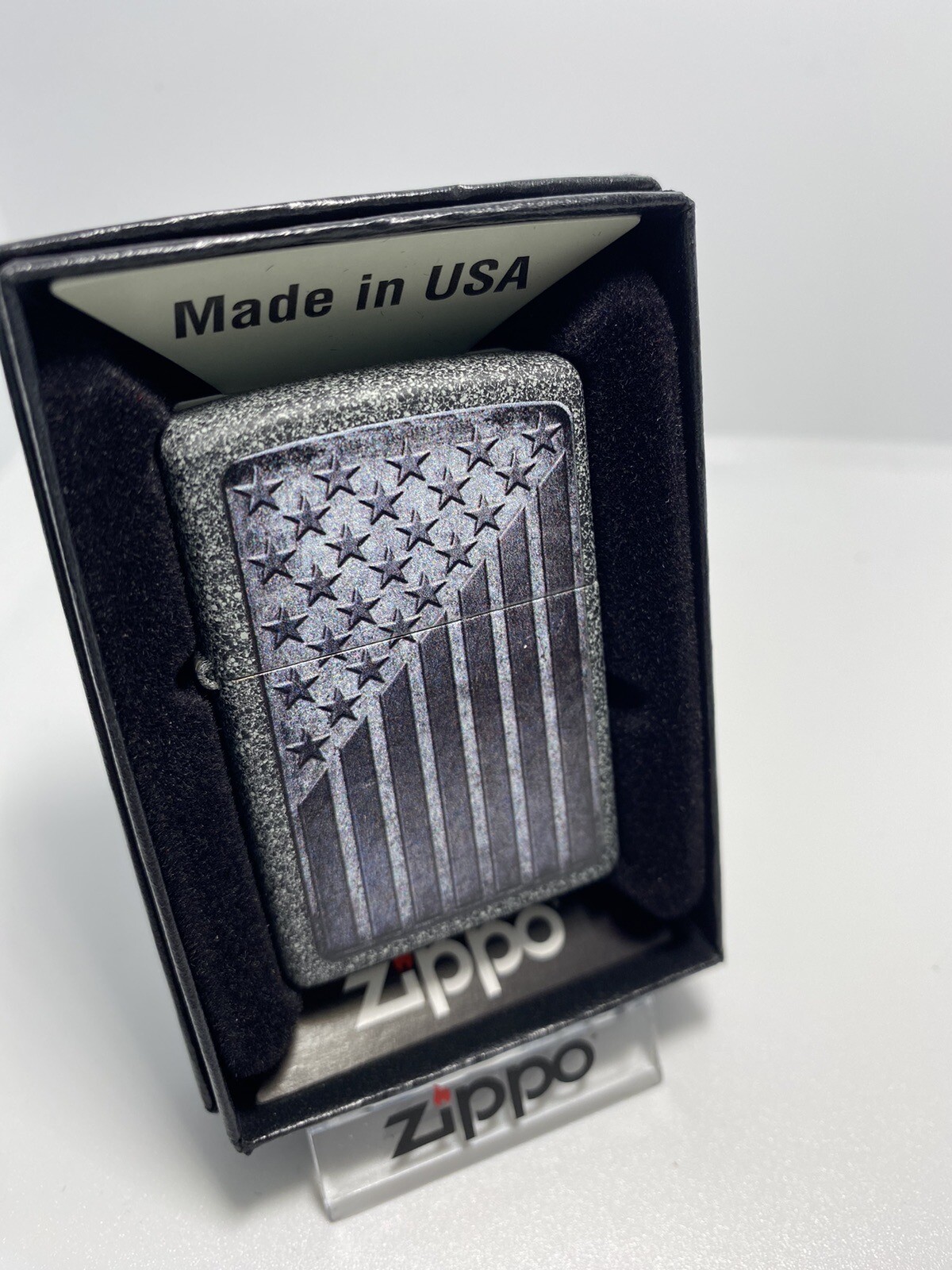 Zippo Stars & Stripes On An Ironstone Lighter