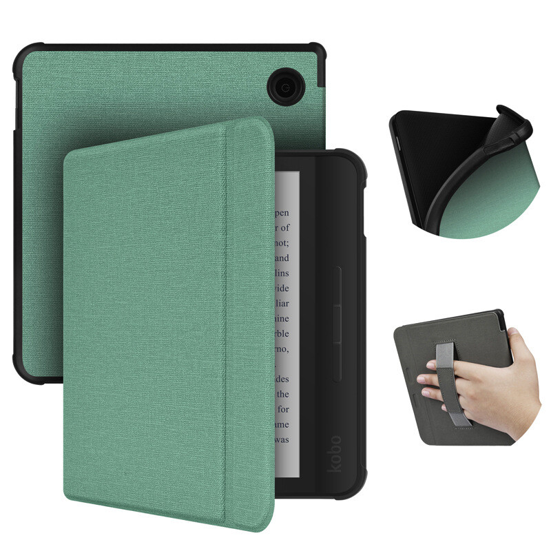 For 7" Kobo Libra Colour (2024) Smart Case Cover With Hand Strap Auto Wake/Sleep