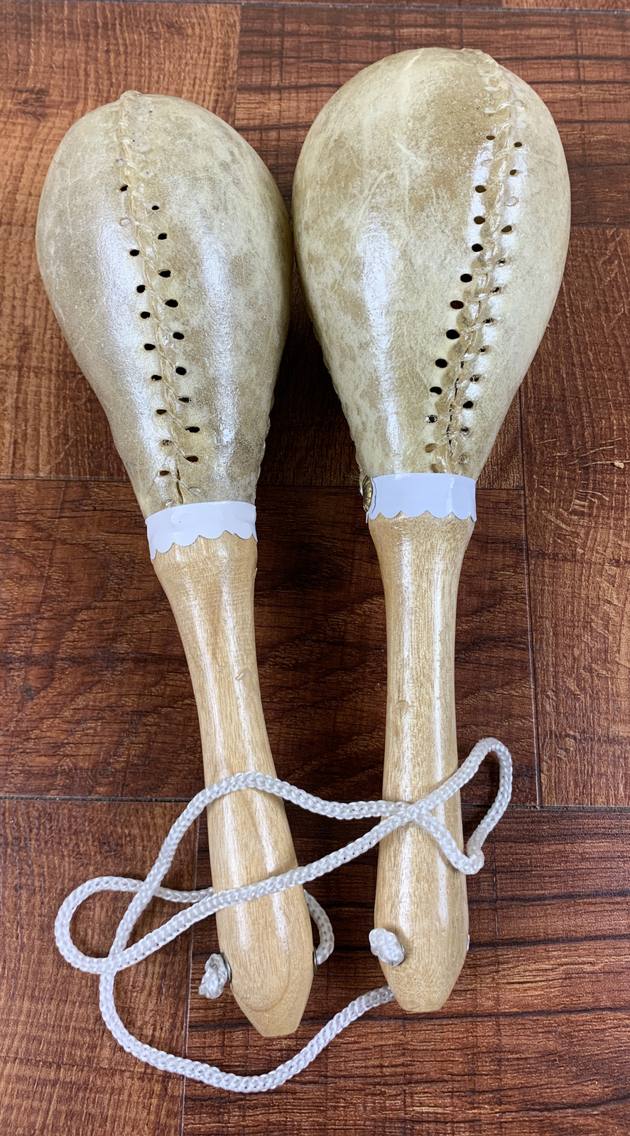 Maracas Leather, Painted Natural Color, Salsa Model.#5