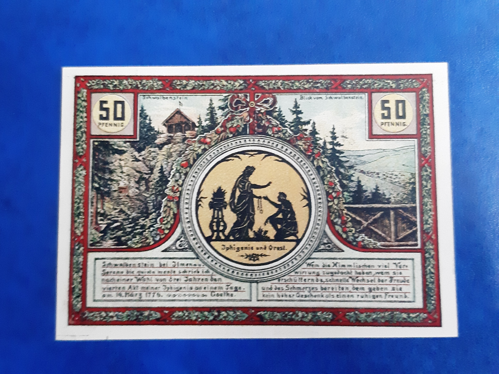 ILMENAU NOTGELD 50 PFENNIG 1921 EMERGENCY MONEY GERMANY BANKNOTE (24840)