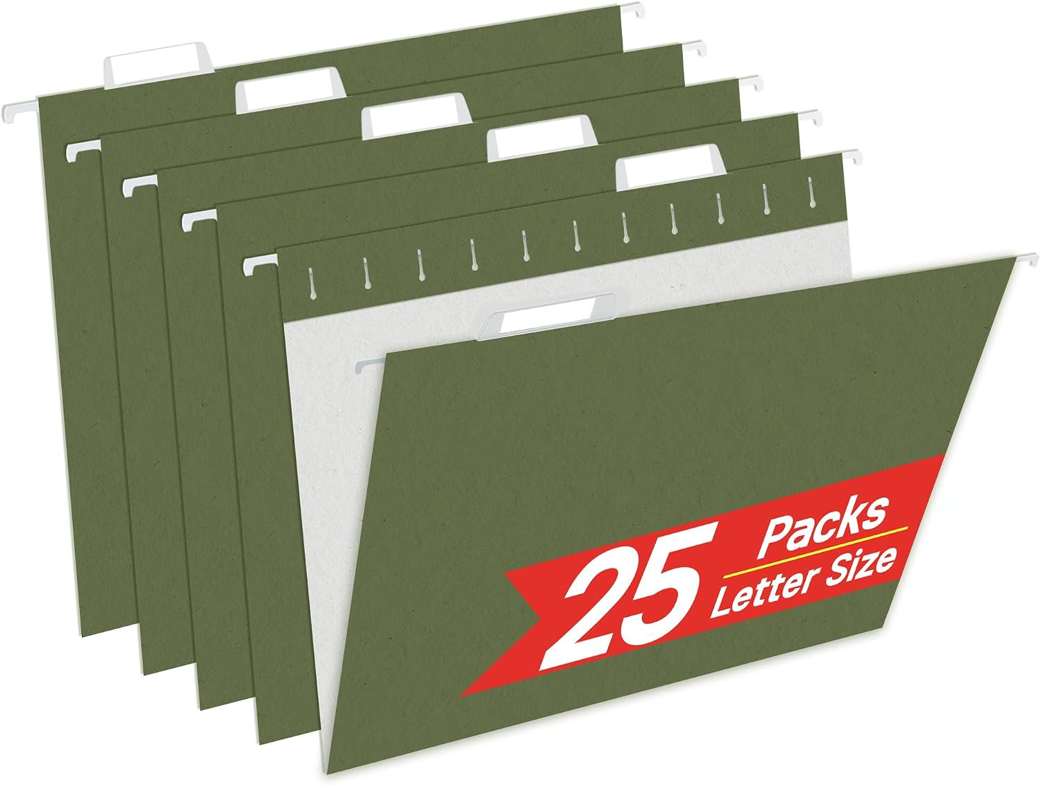 VZCPYTPM 25 Packs Hanging File Folders,Standard Green File Folders for Filing Ca