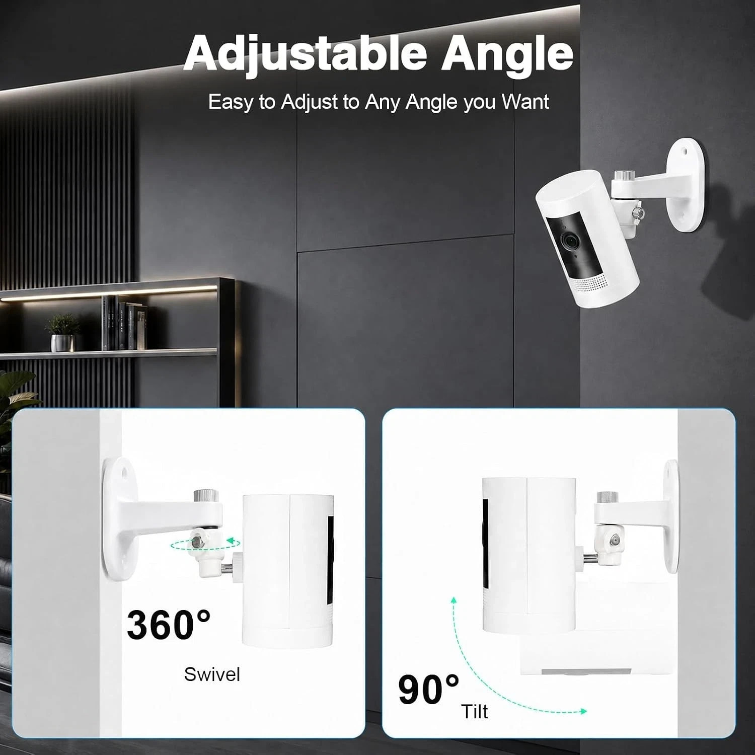2 Pack Ring Camera Wall Mount for Ring Stick up Cam & Ring Outdoor Cam Plus 360°