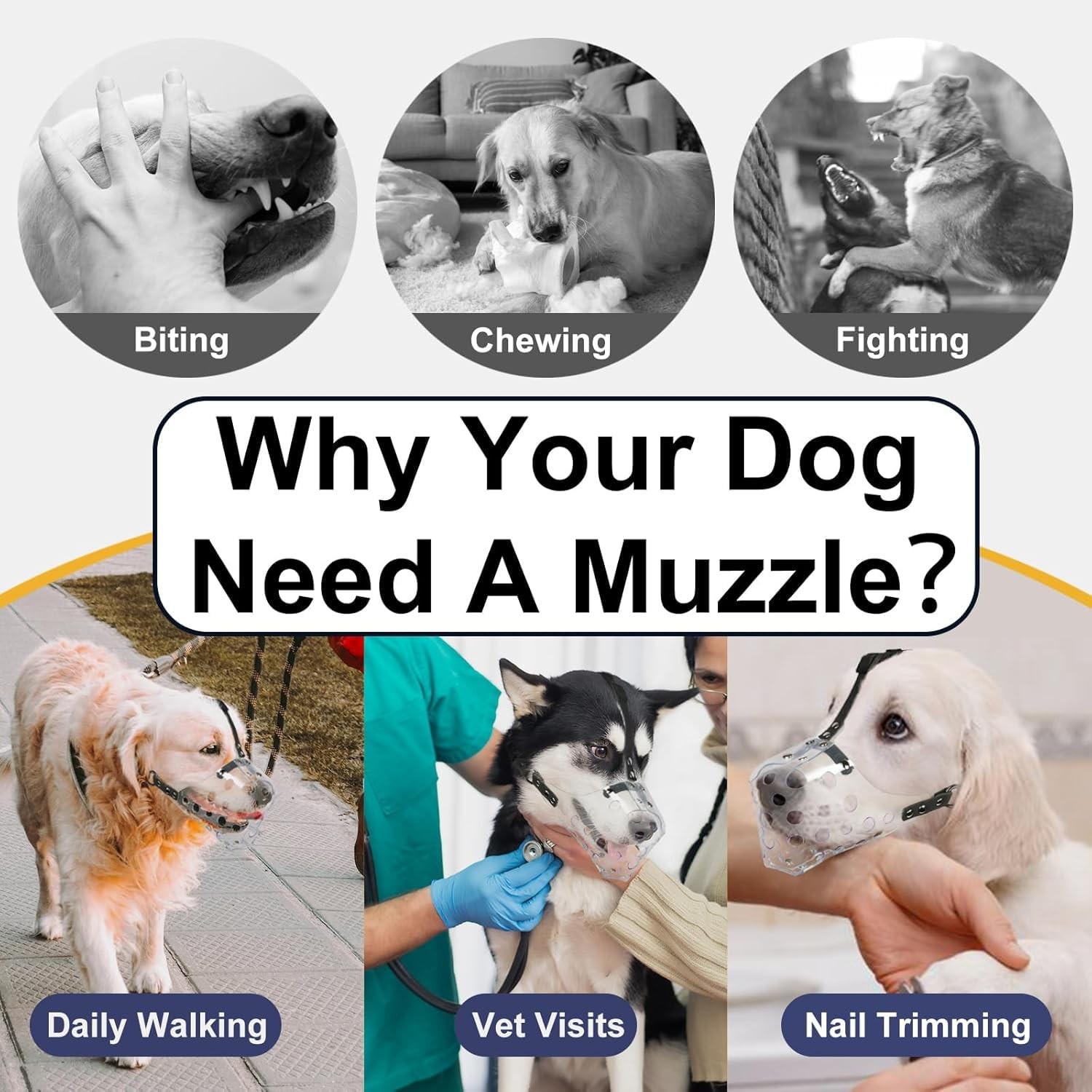 Dog Muzzle, Basket Muzzle for Small Medium Large Sized Dogs to Prevent Biting...