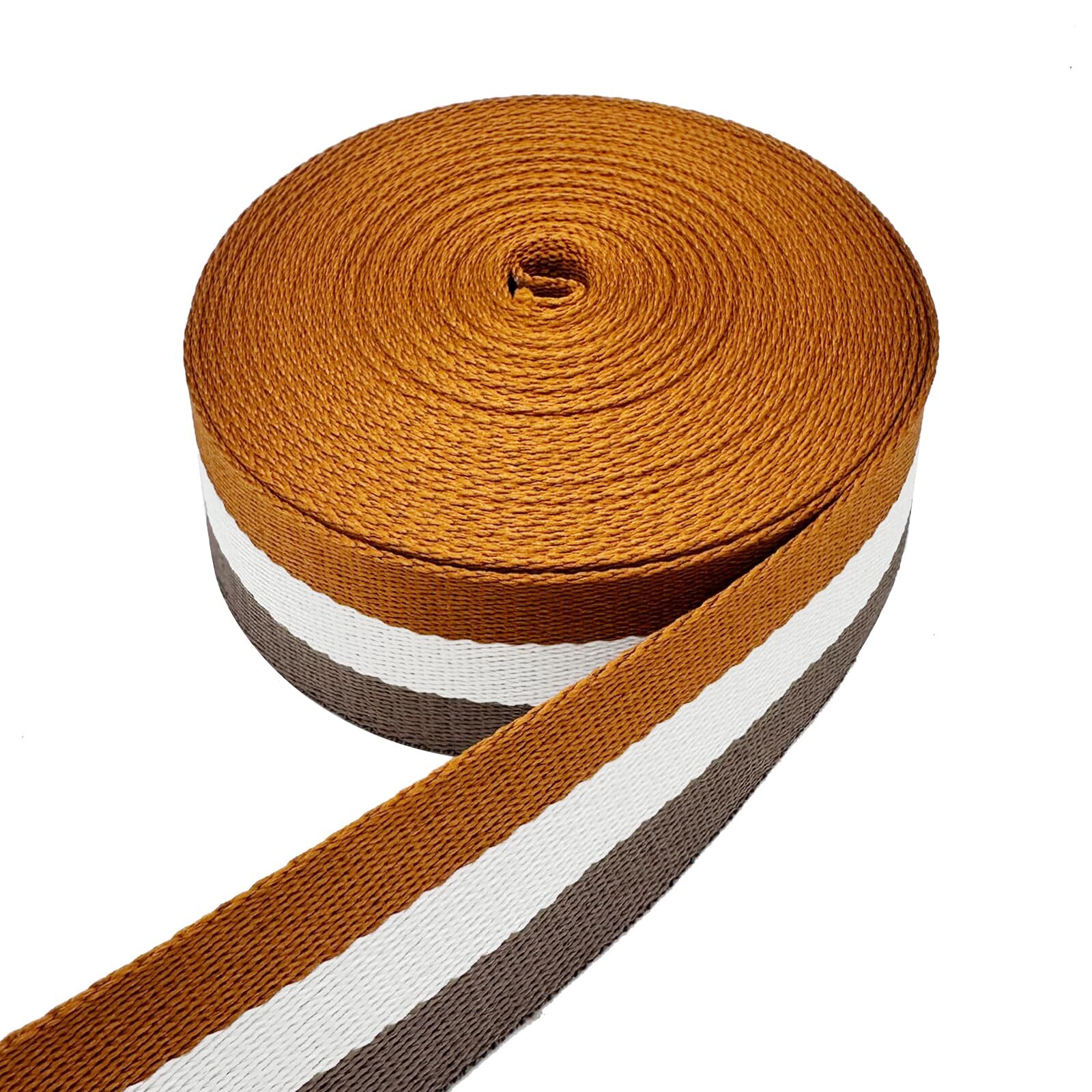 Polyester Webbing Strap 1.5 inch Wide 12 Yard Striped Nylon Webbing for Bag S...