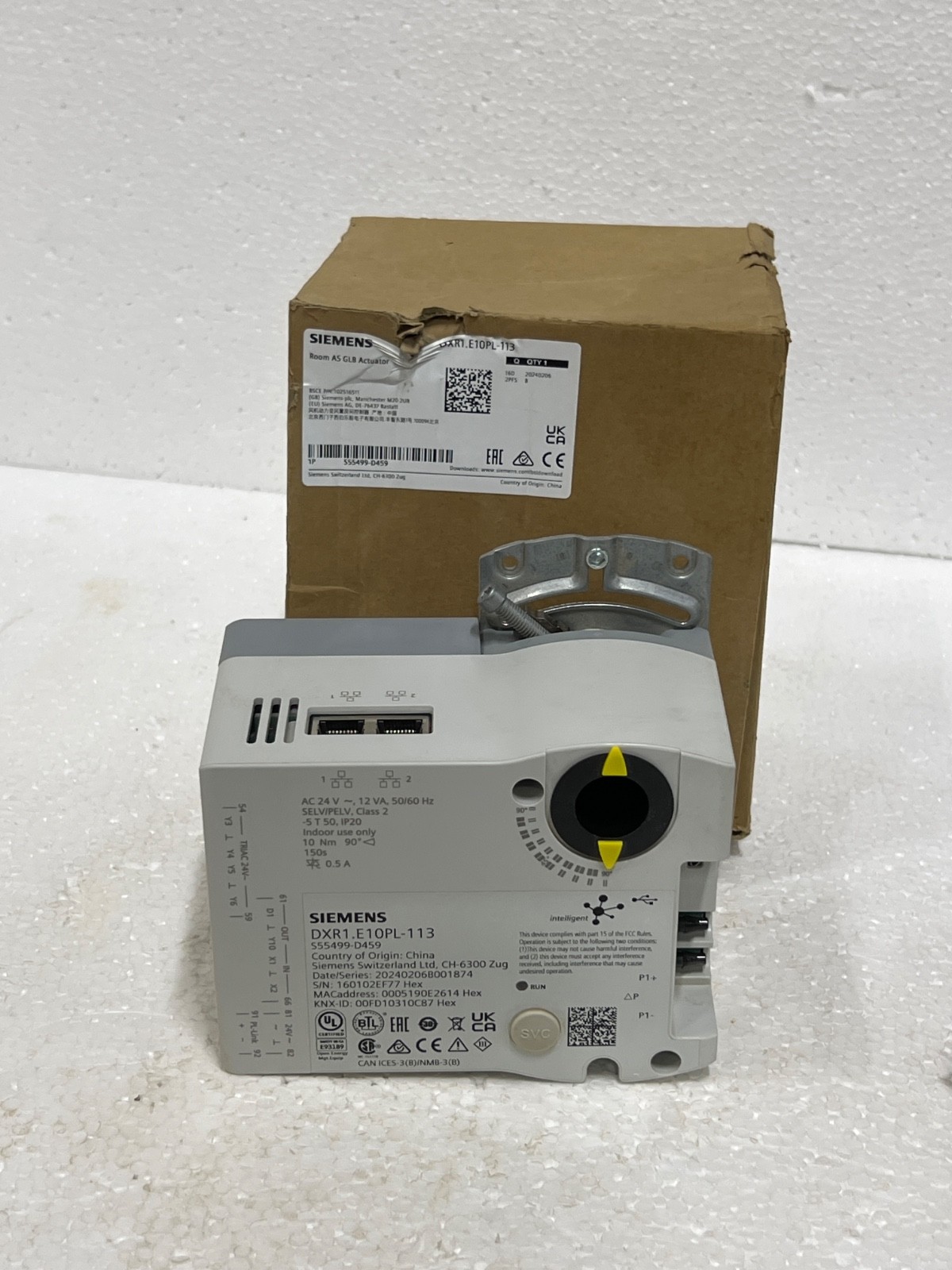 Siemens DXR1.E10PL-113 Room AS GLB Actuator