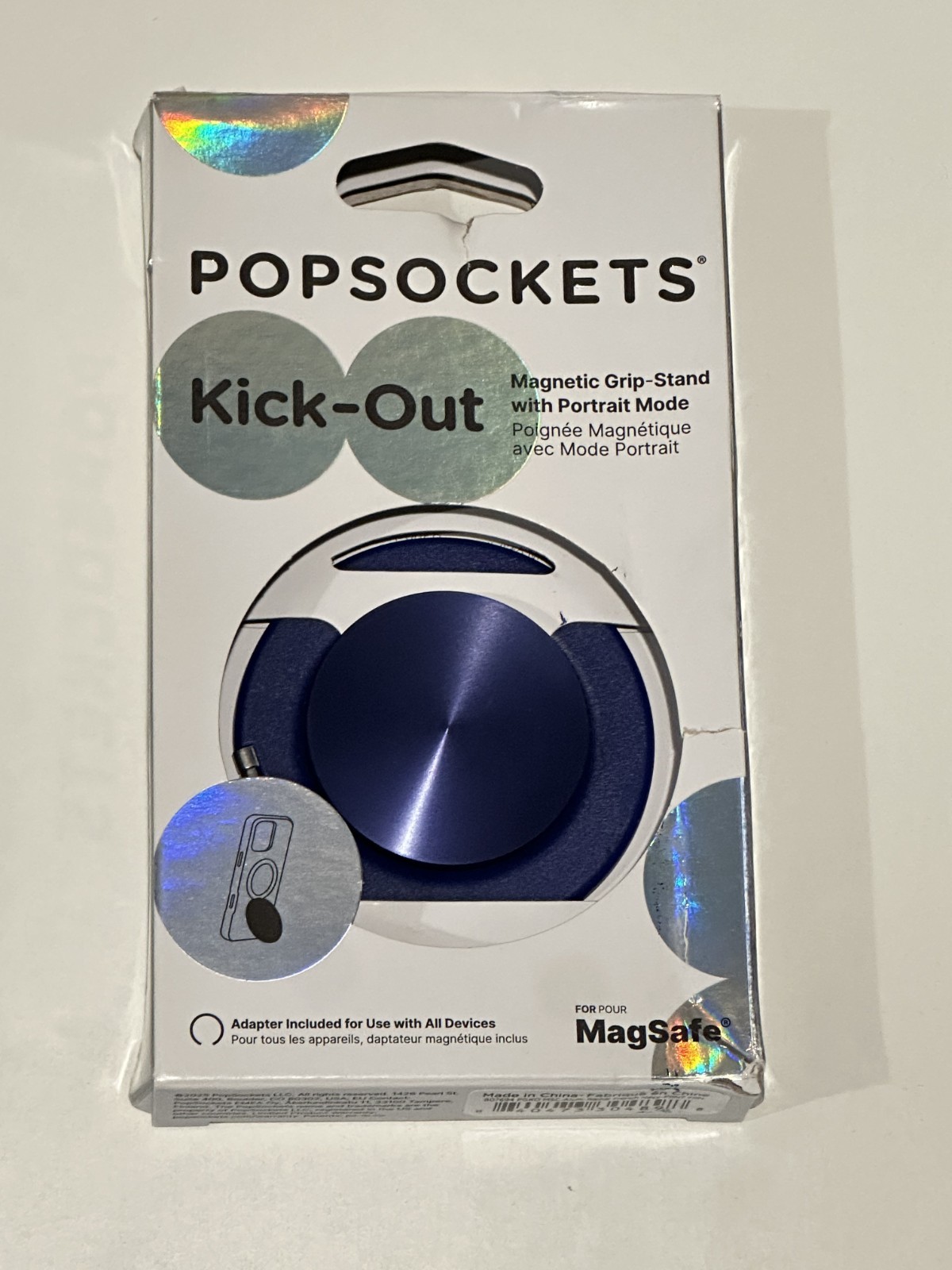 PopSockets Kick-Out MagSafe Round Phone Grip & Stand Ring for iPhone French Navy