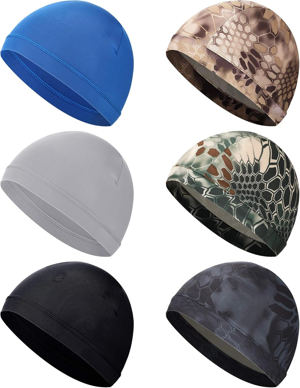 6 Pcs Cooling Skull Cap Helmet Liner Sweat Wicking Cap Hard Hat Liner Bandana fo
