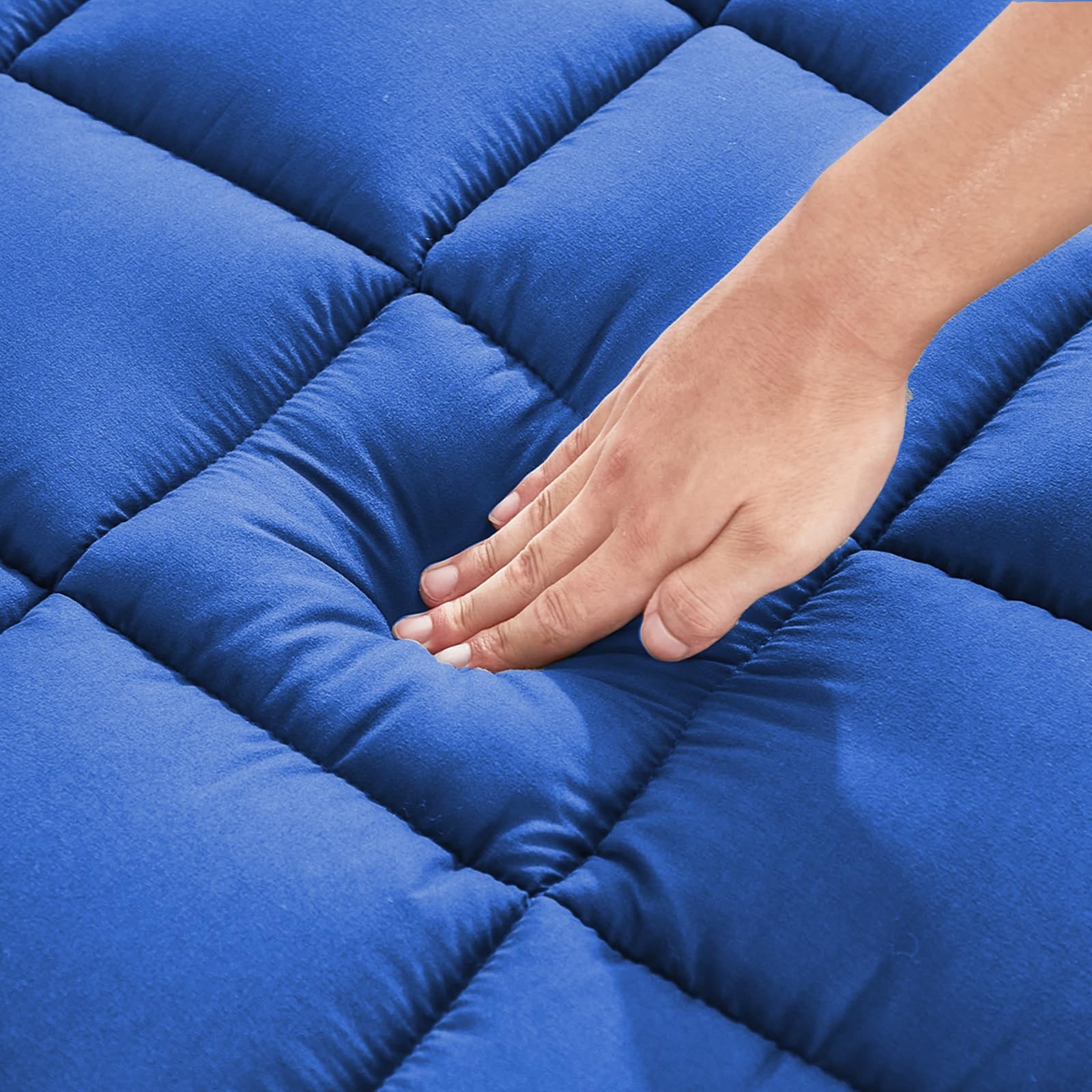 Mattress Pad - Soft and Breathable Protector Cover - Queen, Blue