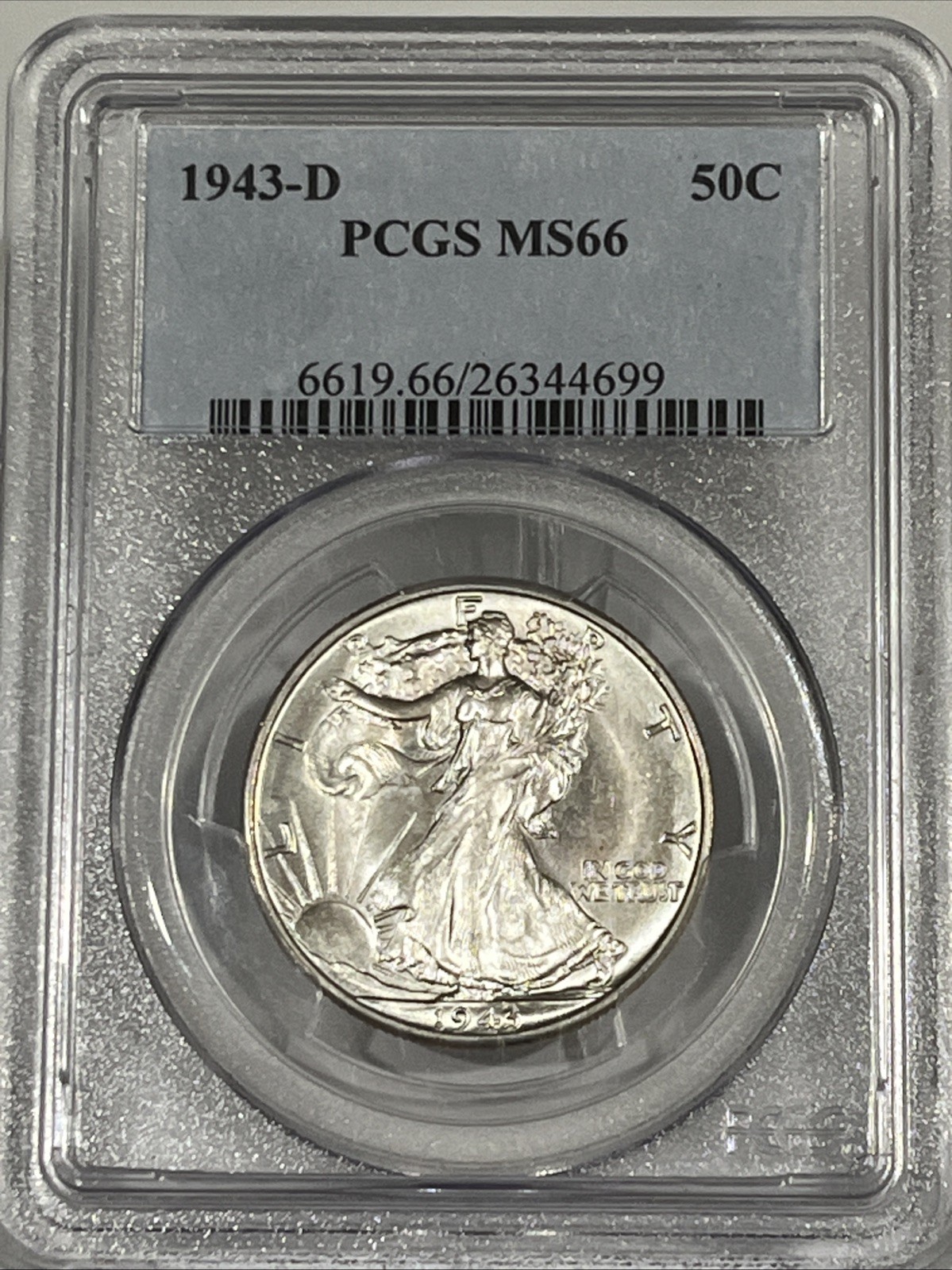 1943-D Walking Liberty Half Dollar MS66 PCGS
