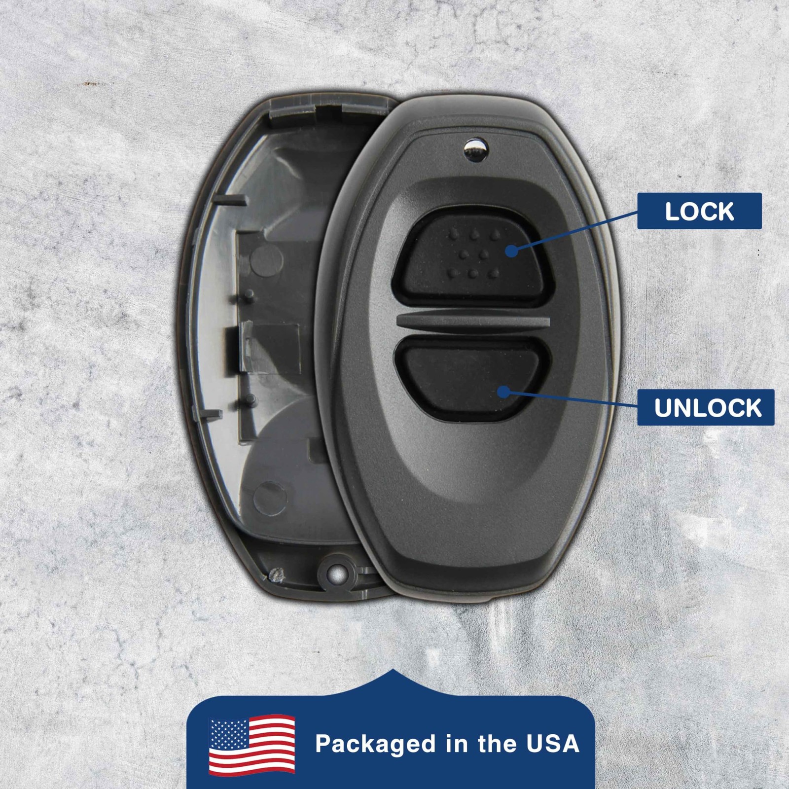 KeylessOption Just The Case Key Fob Keyless Entry Remote Shell Button 1-Pack