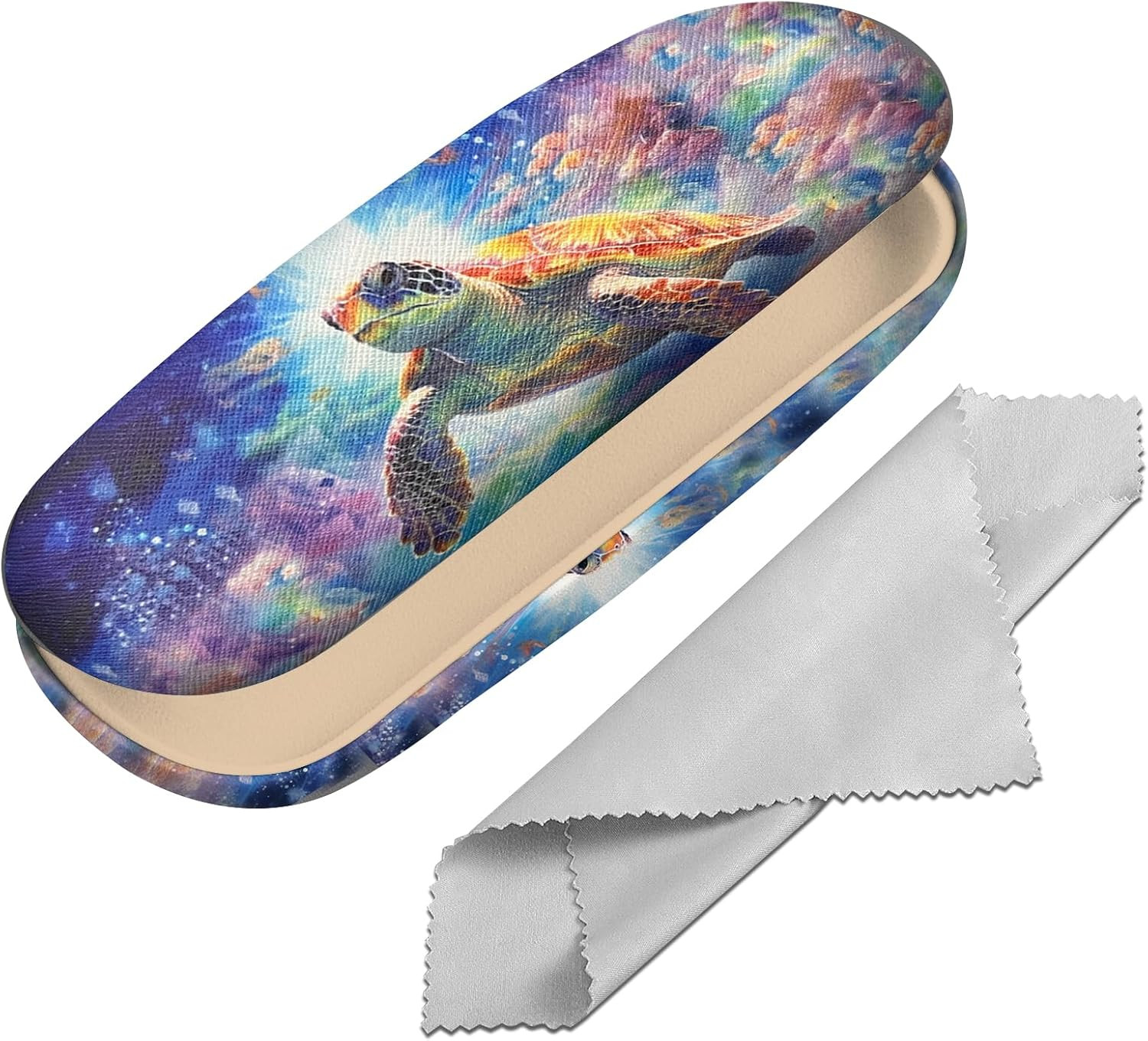 Eyeglasses Case Hard Shell Protective Case for Glasses Eyeglass Box with Cleanin
