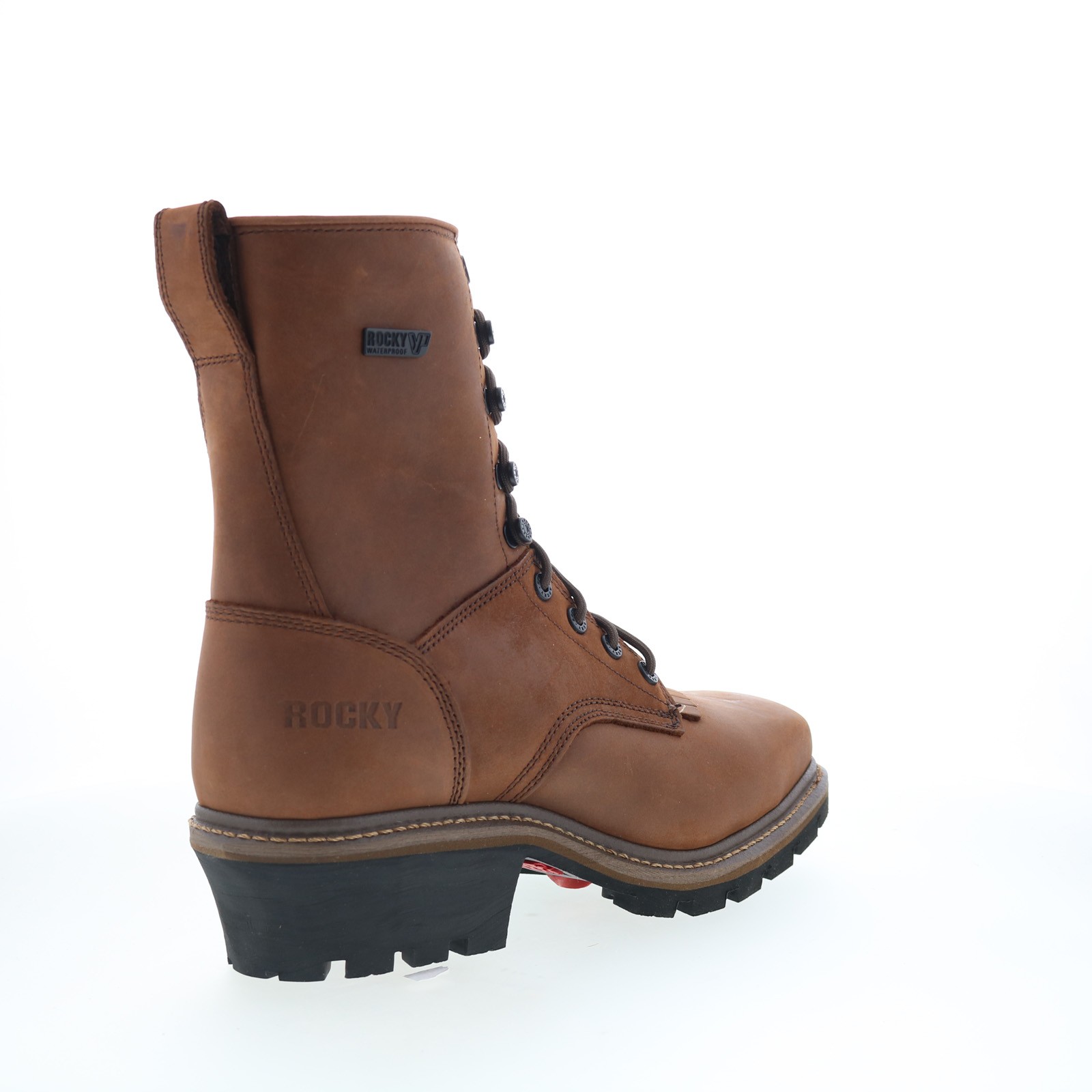 Rocky Square Toe Logger Composite Toe WP 9" Mens Brown Wide Work Boots