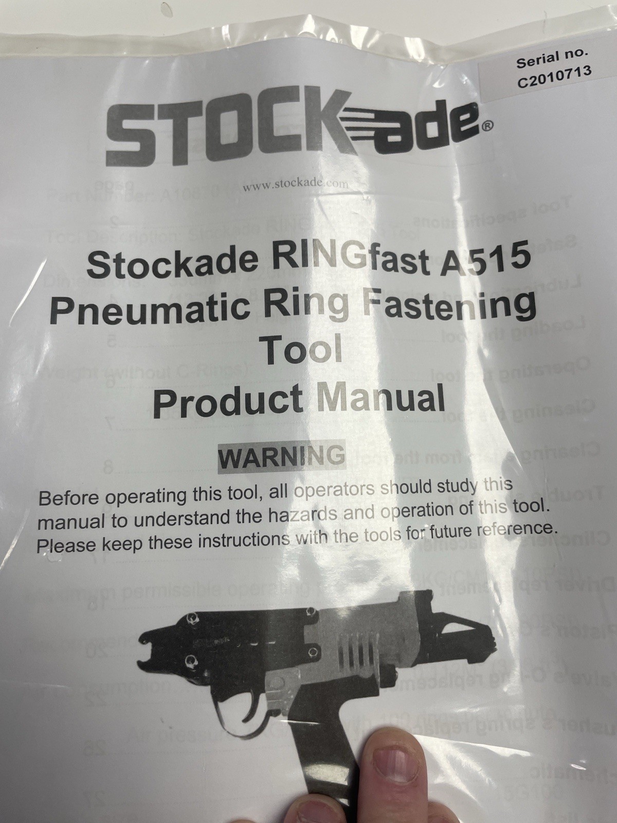 Stockade RingFast A515 Pneumatic Ring Fastening Tool New In Case