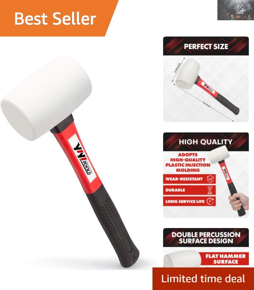 Versatile 16oz Rubber Hammer - Ergonomic Fiberglass Handle for All Projects