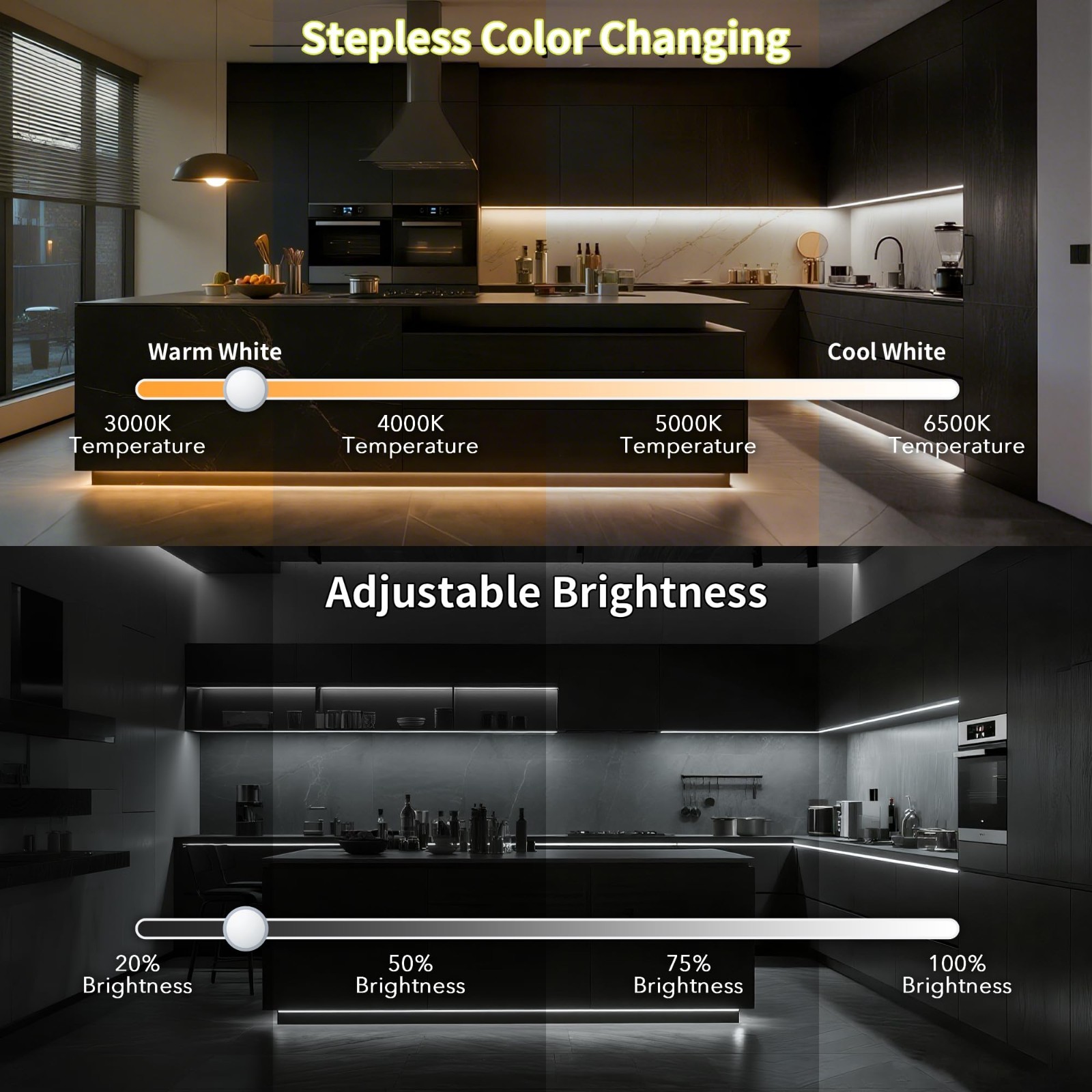 16.4Ft LED Strip Lights,Cuttable Dimmable Linkable Waterproof with Remote
