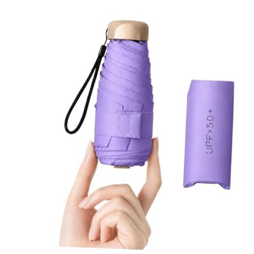 Compact Travel Umbrella, Mini Umbrella - UPF 50+ UV Protection & Dusk Wisteria