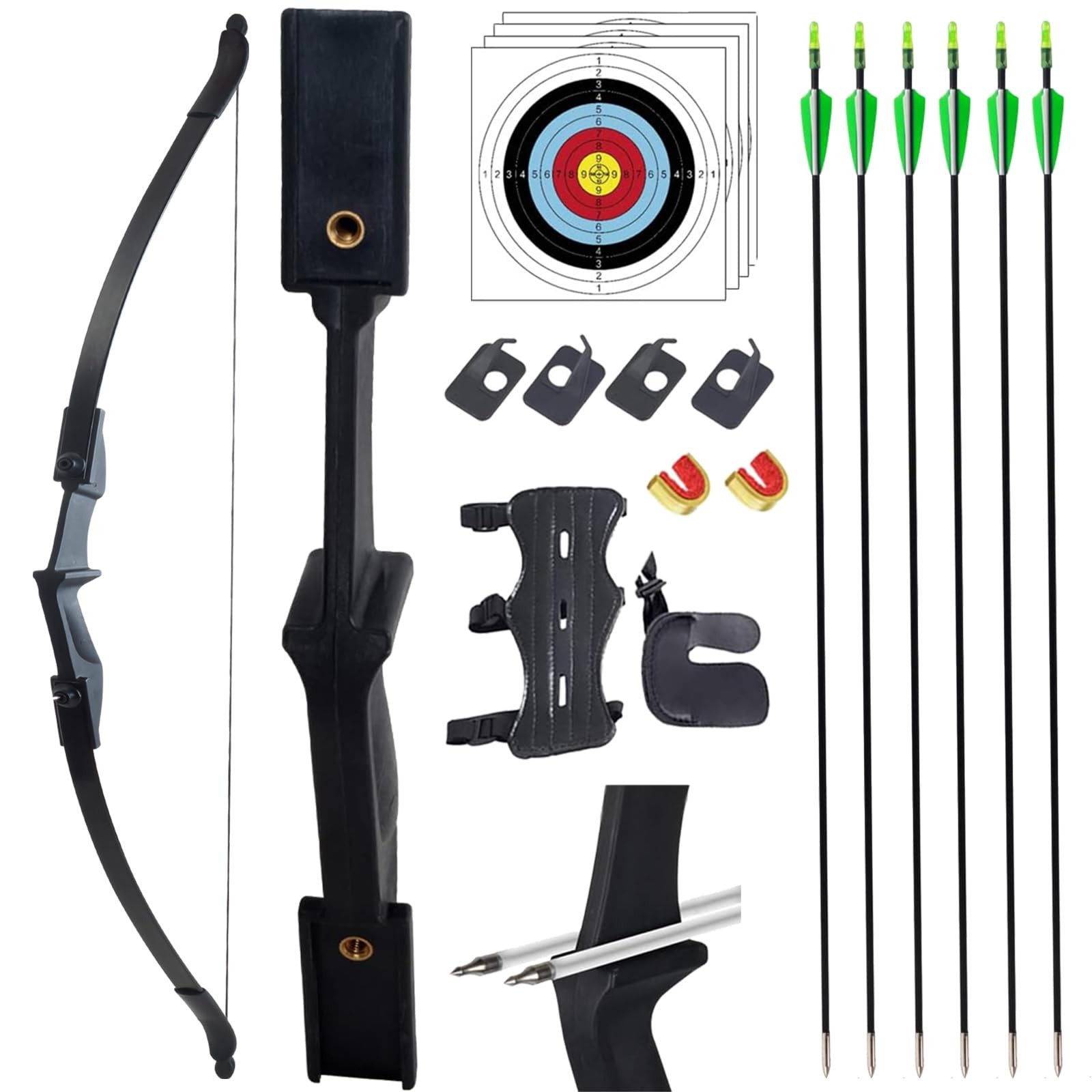 Recurve Bow and Arrow Set for Adults & Youth 20 30 40lb, Takedown Archery Kit...