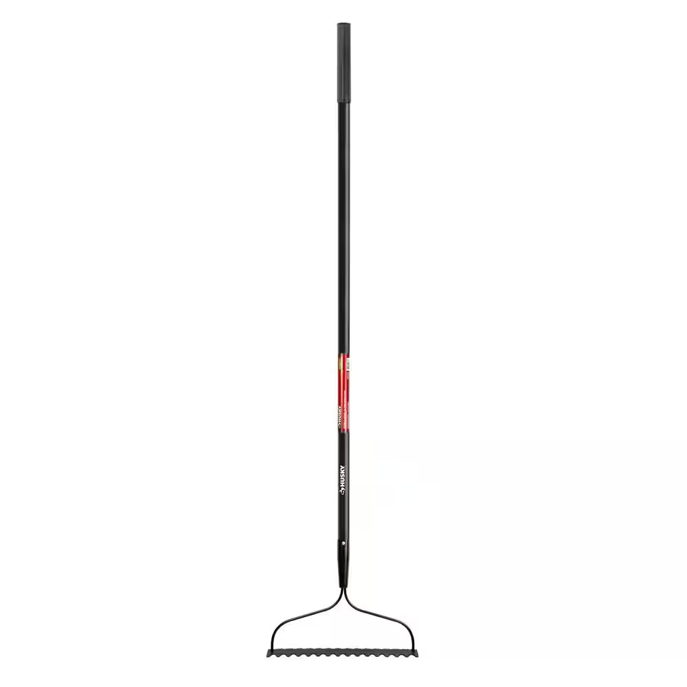 Husky Bow Rake 16 Tine Fiberglass Handle Double Sided Garden Landscaping Tool