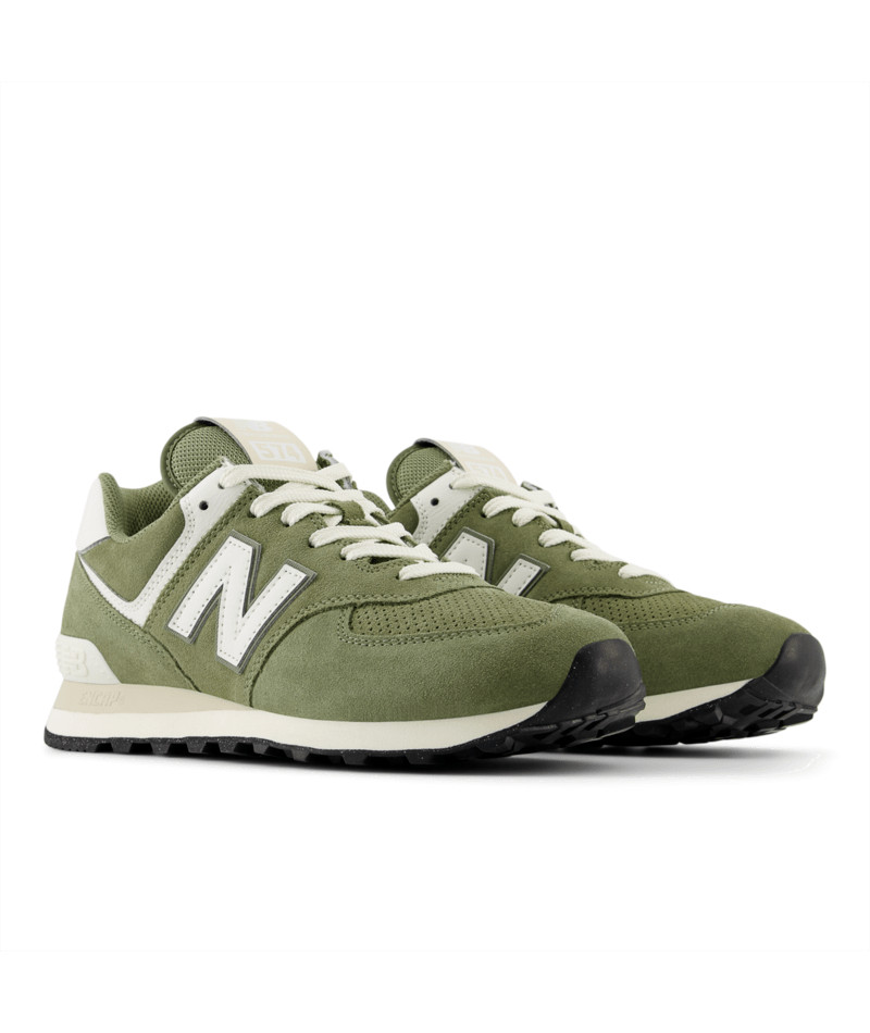 New Balance Unisex 574 Casual Shoes, Dark Olivine/Sea Salt