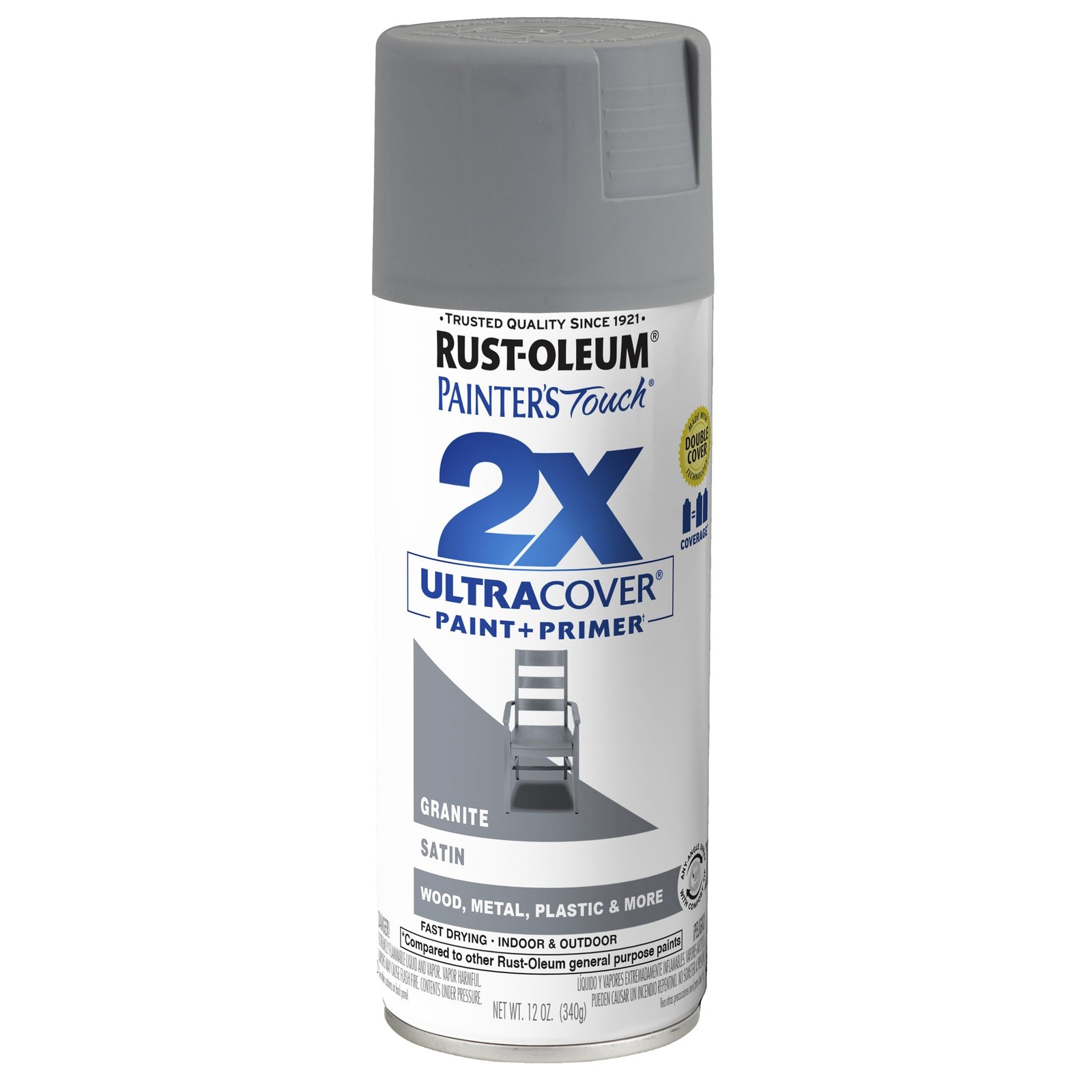 Rust-Oleum Painter's Touch 2X Satin Granite Spray Paint 12 Ounce Ideal for Al...