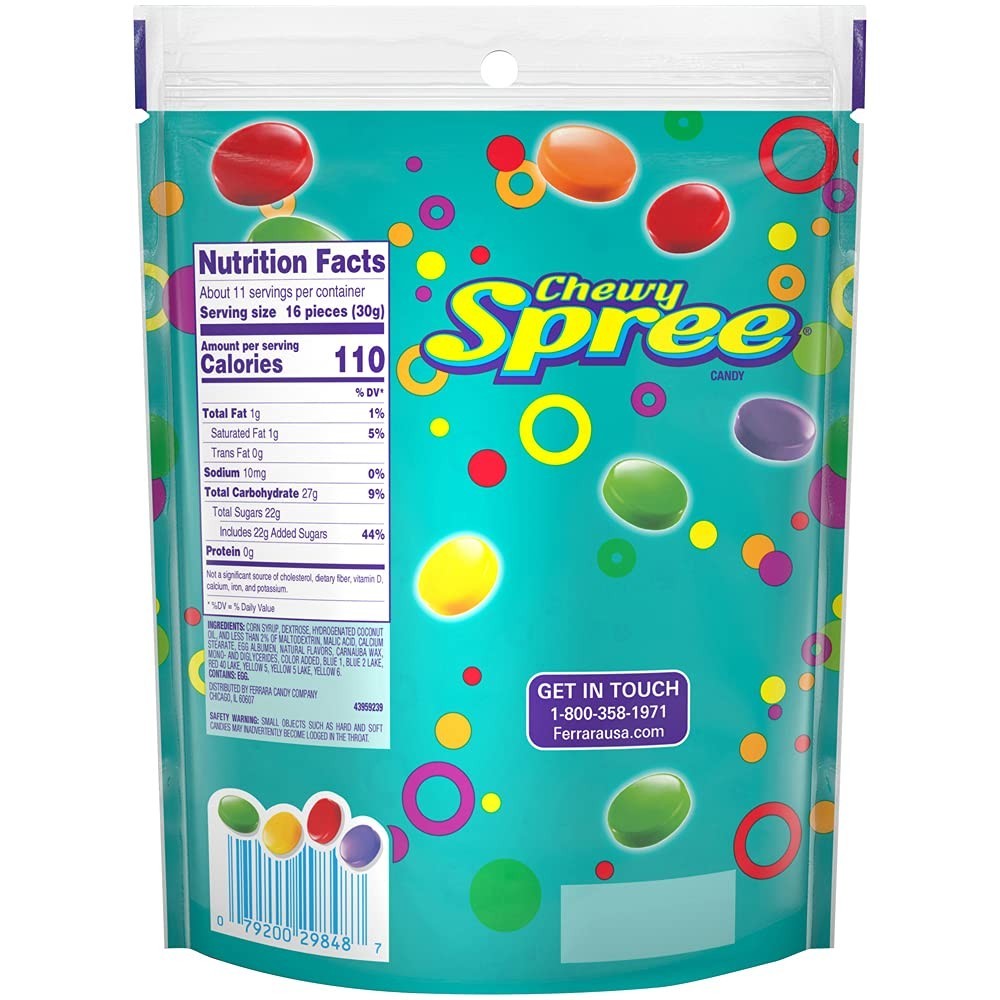 Wonka Spree Original Hard Candy, Resealable Bag, 12 Ounce Bag