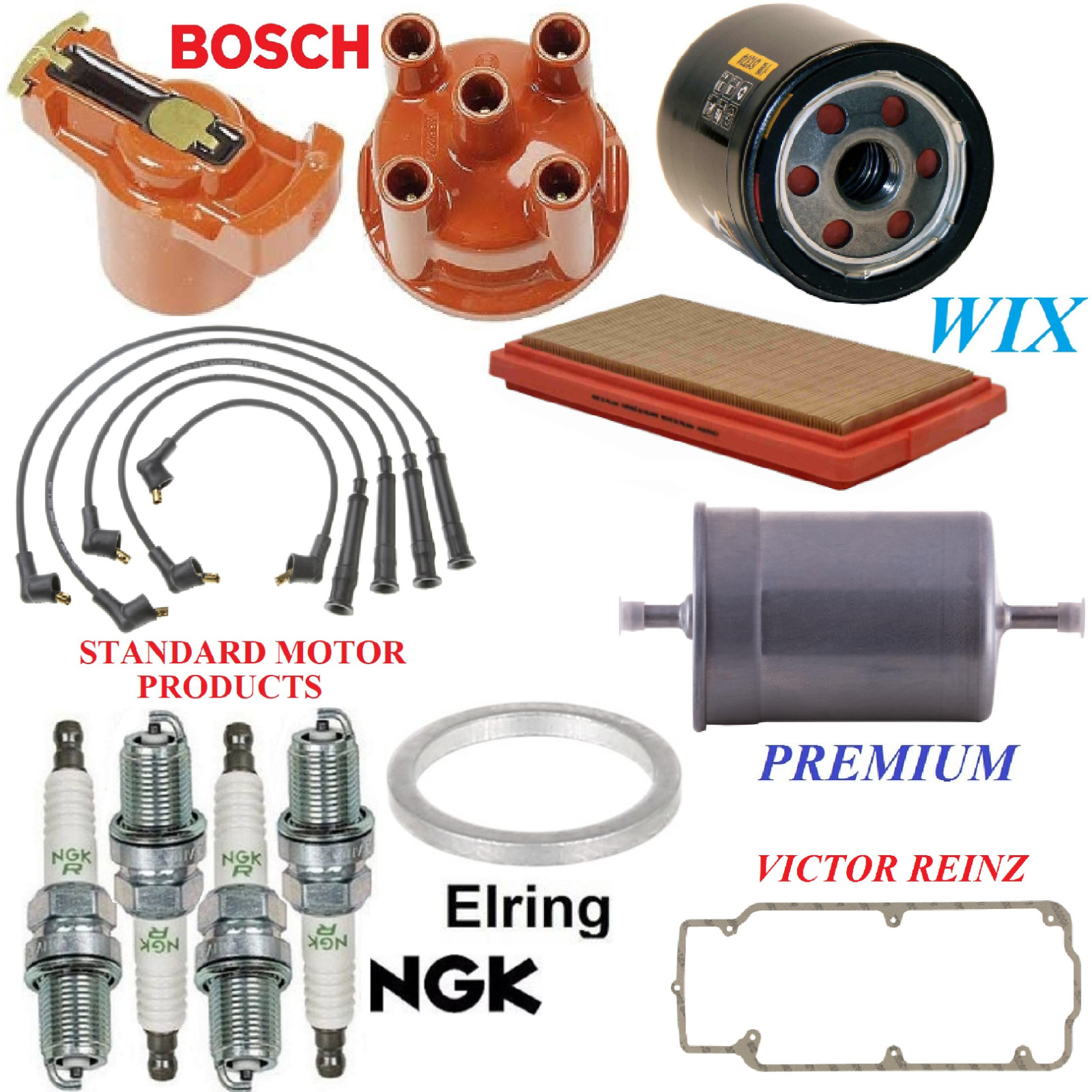 Tune Up Kit Filters Distributor Rotor & Cap Spark Plugs for BMW 320i E21 80-83