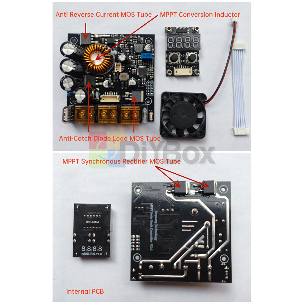 MPPT 500W 20A Solar Controller DC18-80V Buck Step-down Charging Control Module