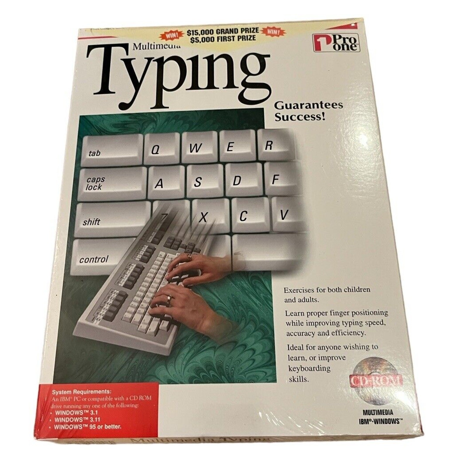 NEW Multimedia Typing (CD-Rom, Pro One Studio) For Windows 3.1, 3.11, 95+ N3 NOS