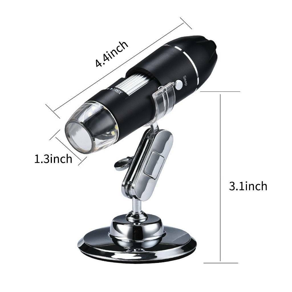 8LED USB Digital Microscope Biological Endoscope Magnifier Camera w/Stand 1000X