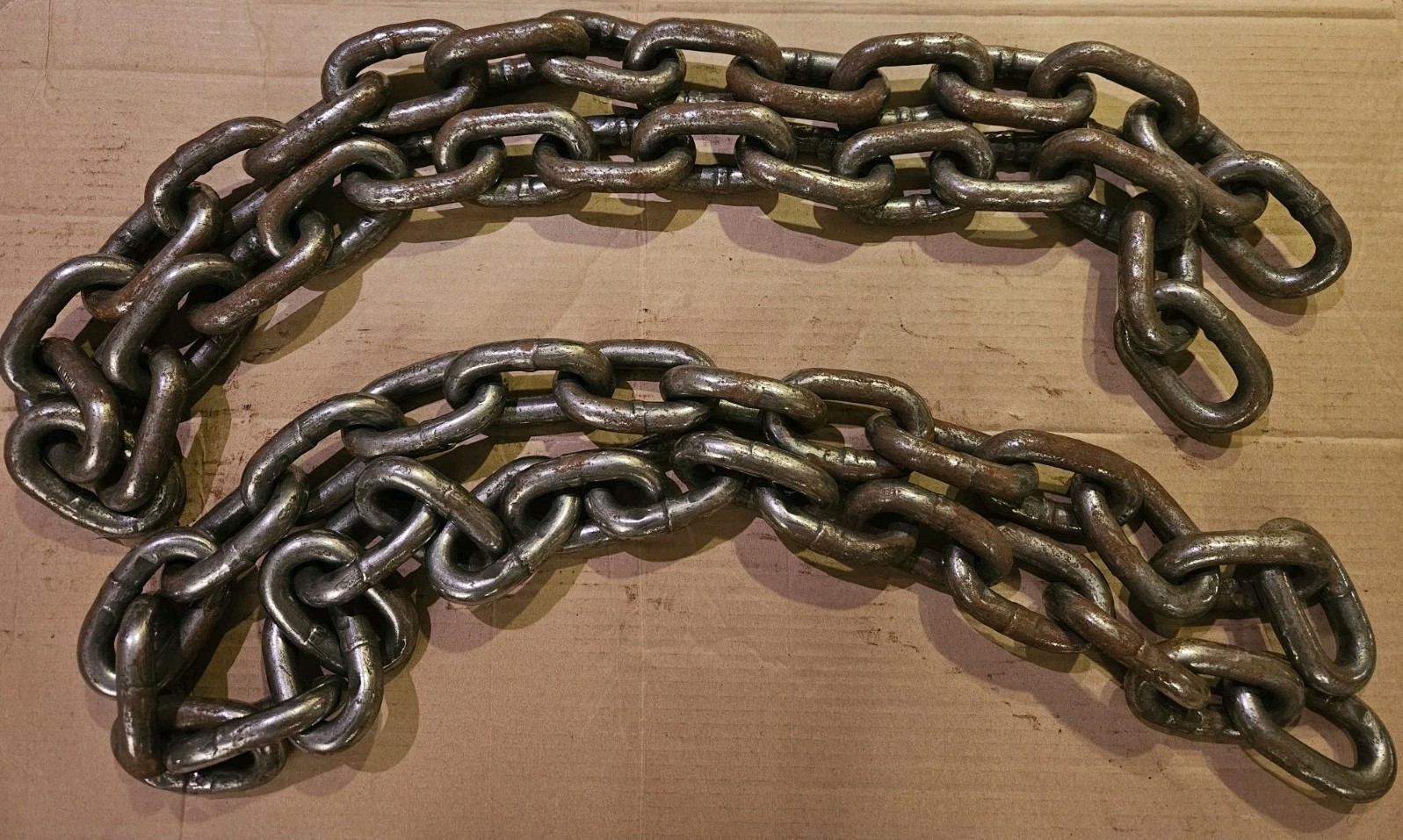 Pair of 5/8" ~5.5ft Heavy Steel Chains Weightlifting Chains Powerlifting Fitness