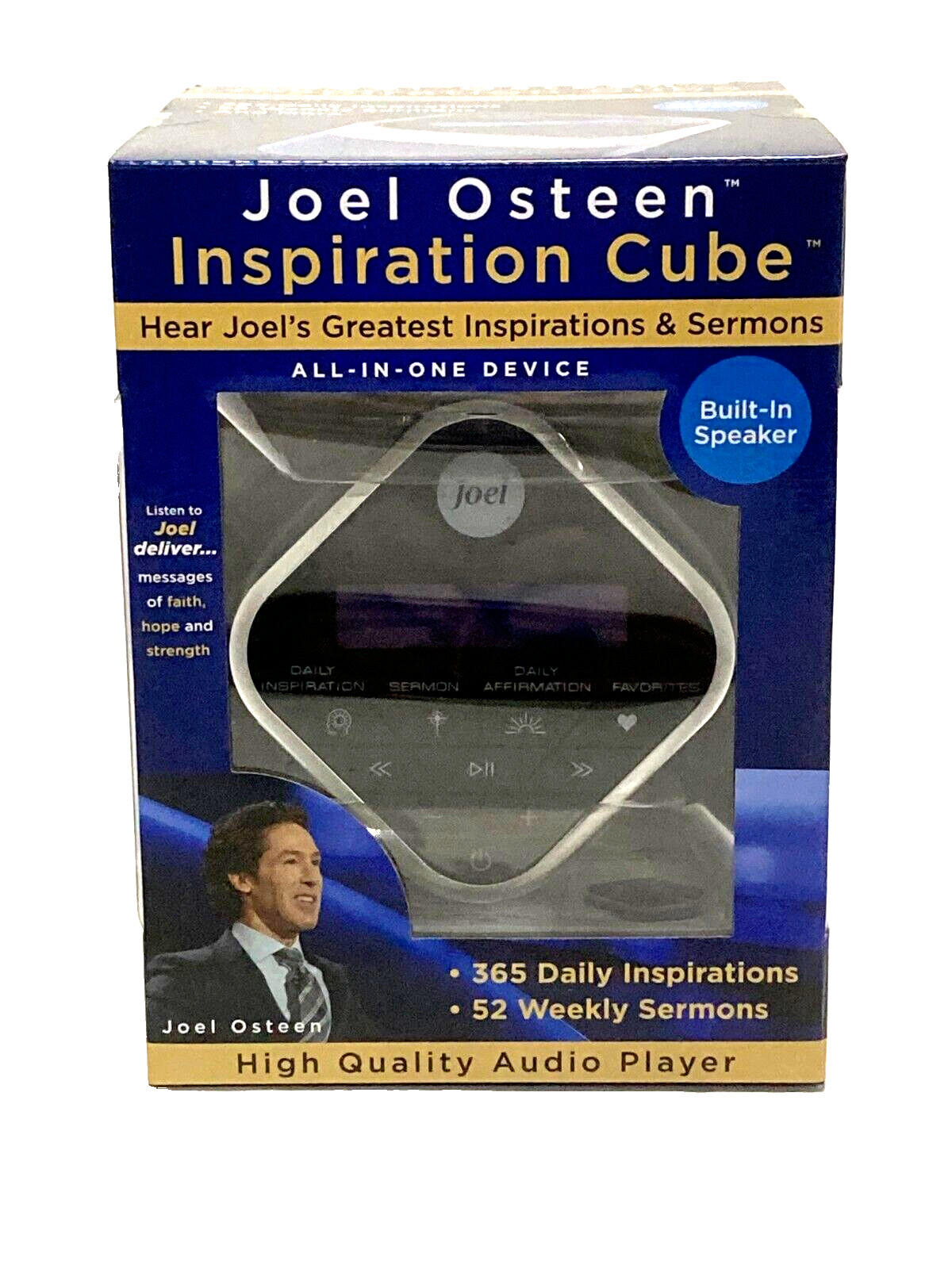 Joel Osteen Inspiration Audio Cube with 52 Weekly Sermons and 365 Affirmations