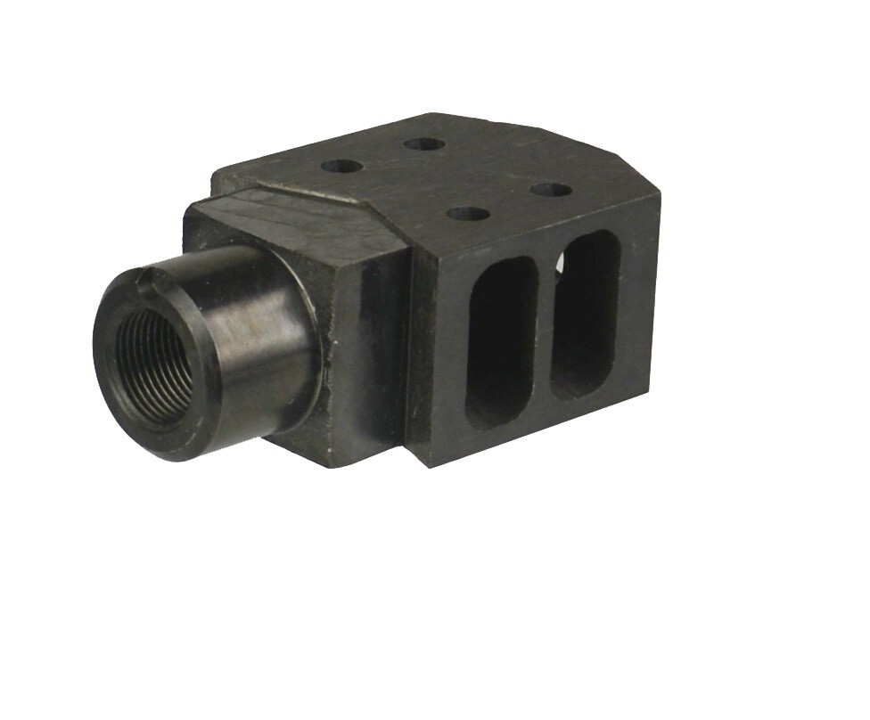 Competition Tanker Muzzle Brake 14x1 Left Hand Thread All Steel Black