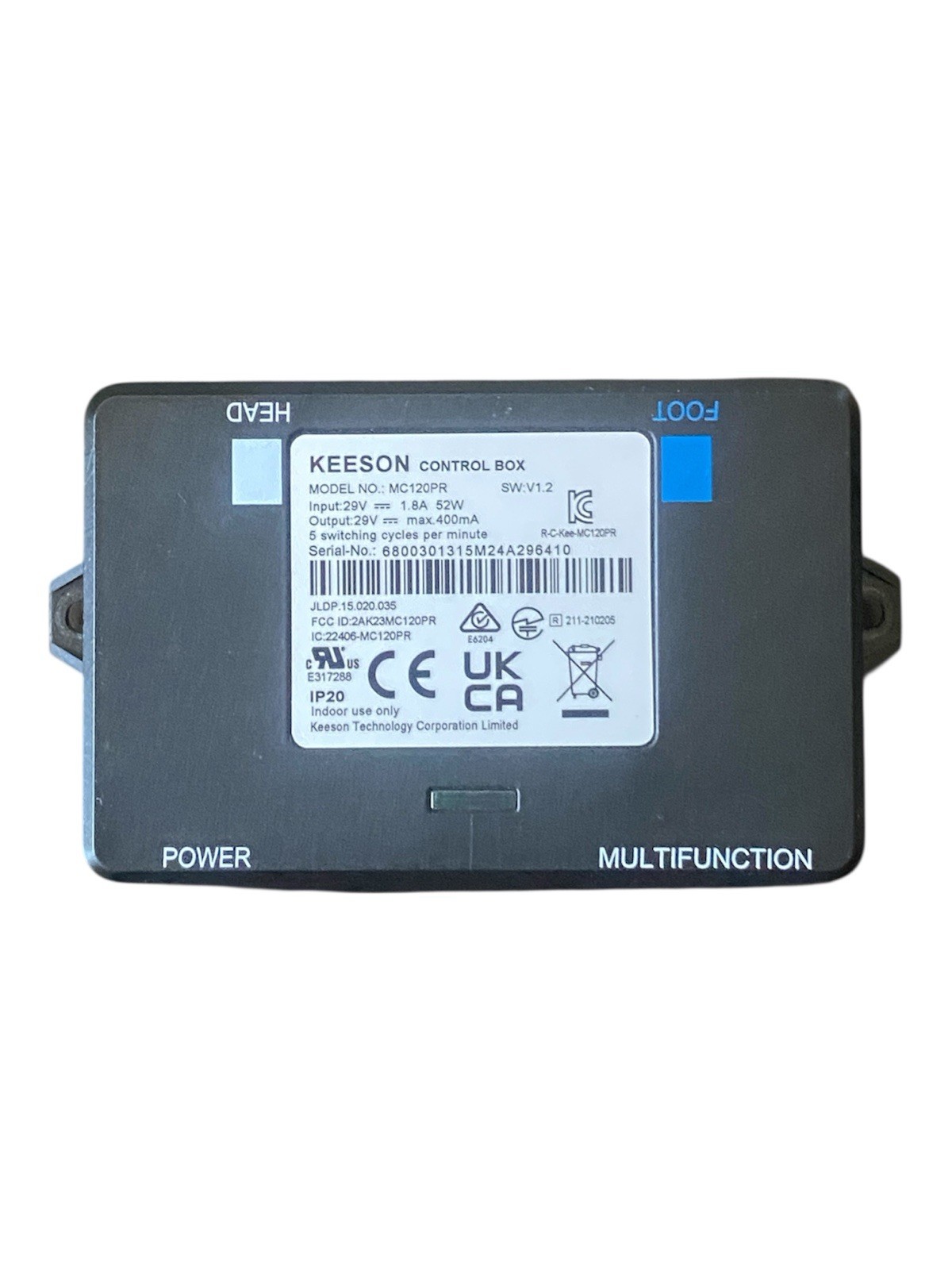 New ORKIN Serta Ergomotion Keeson Control Box MC120PR JLDP.15.020.35
