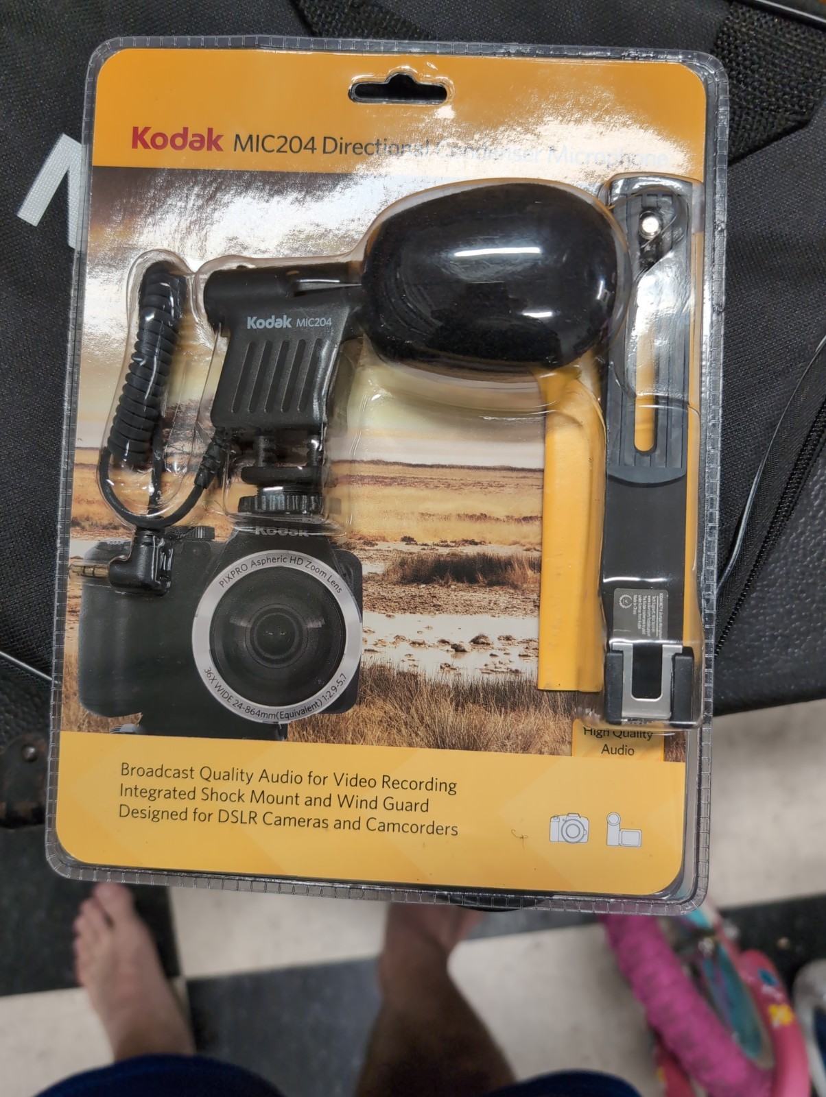 Kodak MIC204 Directional Condenser Microphone DSLR Camcorder Supercardioid AAA