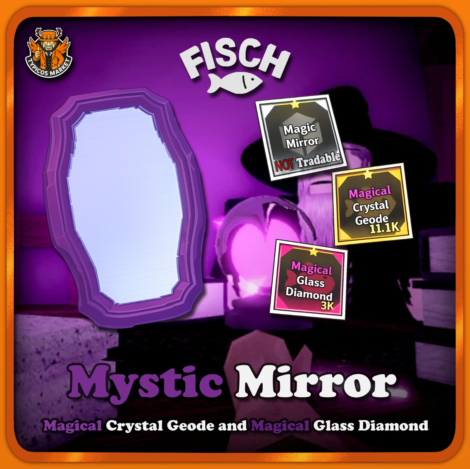 [FISCH] - Mystic Mirror Bundle - [Magical Crystal Geode and Glass Diamond]