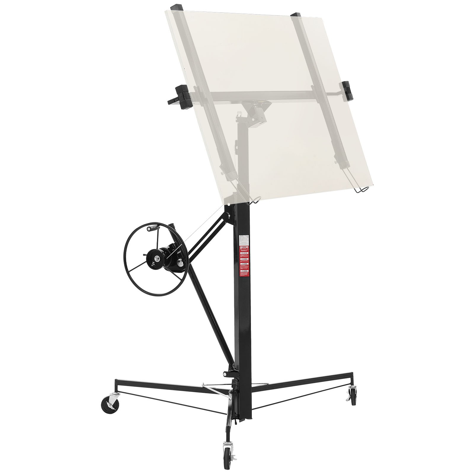 VEVOR 11ft Drywall Lift 150lbs Sheetrock Hoist Lifter Adjustable Lockable Wheels