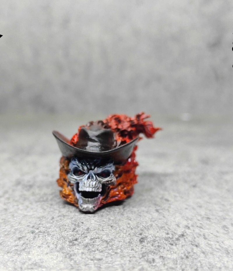 1/12 Scale Ghost Rider Skull Head Sculpture Model For 6" Action Figure Body