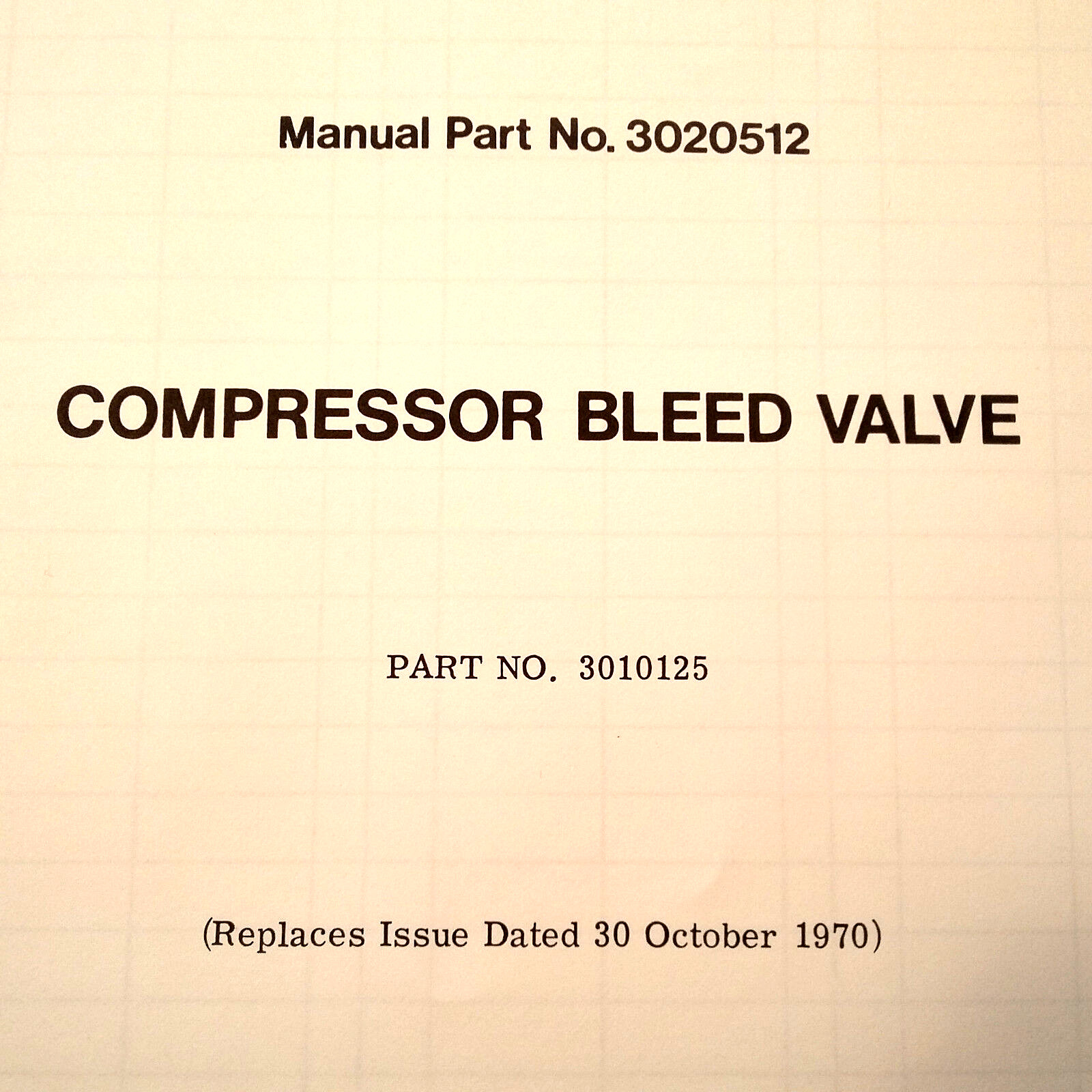 United Aircraft Compressor Bleed Valve 3010125 Overhaul & Parts Manual