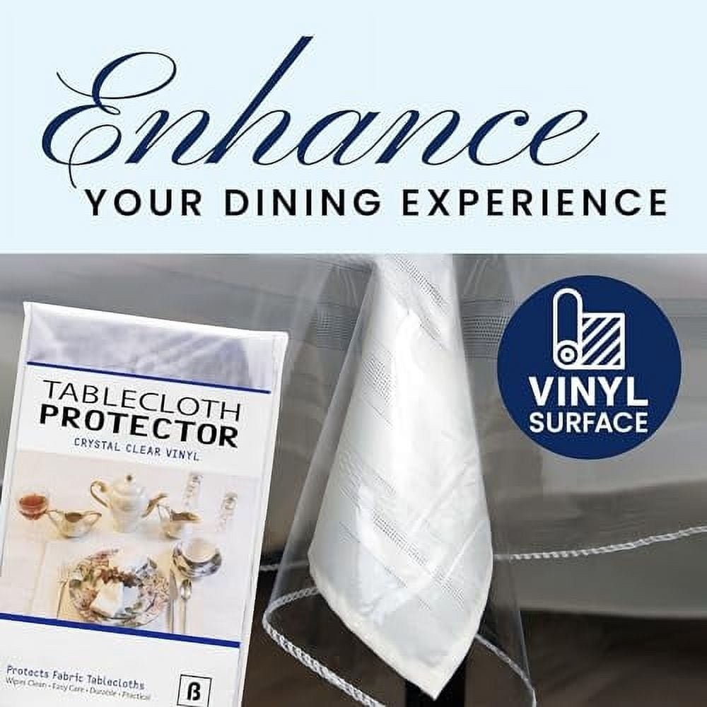 BRODER MFG. INC. Tablecloth Protector Crystal Clear Vinyl (60"x90" Rectangle)...
