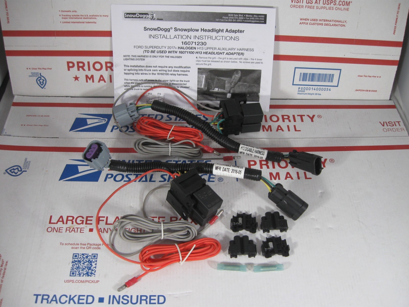 SNOWDOGG HEADLIGHT HARNESS KIT 16071230 FORD SUPER DUTY H13 HALOGEN UPPER 2017+