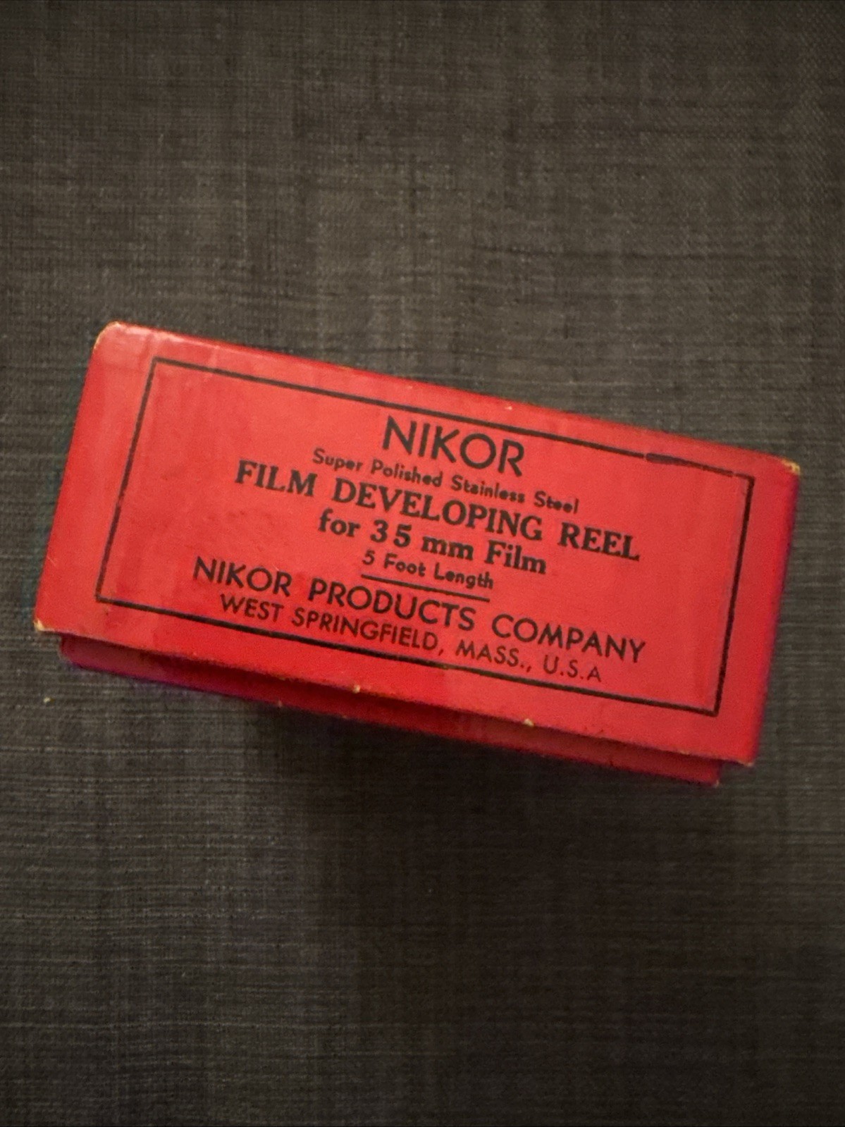 vintage NIKOR chromed steel Developing Reel for 35mm film in box w/instructions