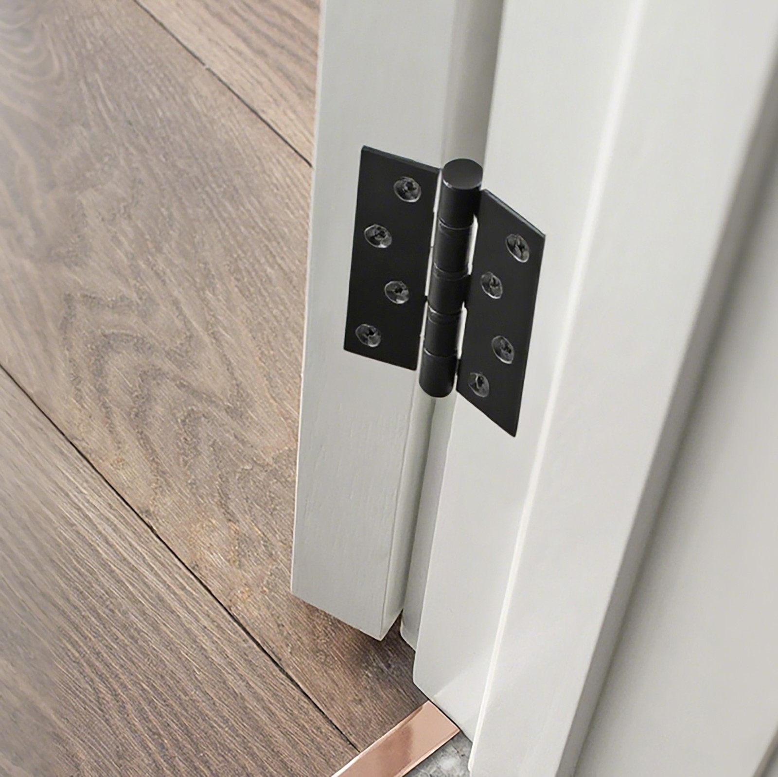 2PK Interior Door Hinge Black, Square, 4X3" Heavy-Duty Mat Hinge Hardware