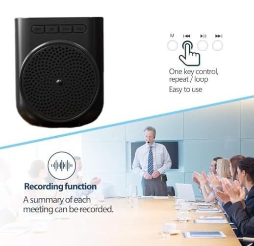 Portable Rechargeable Mini Voice Amplifier with Wired Microphone Headset and